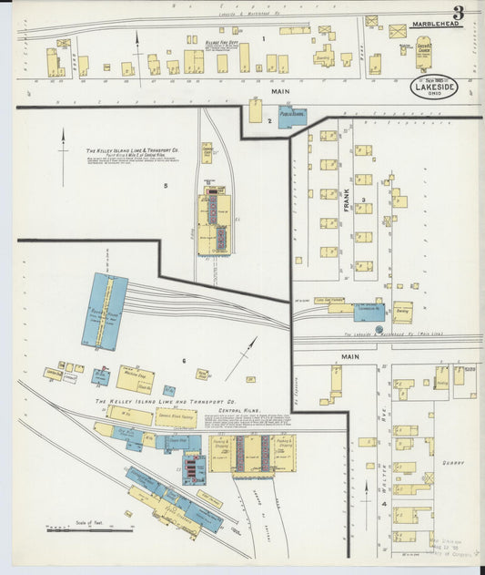 Sanborn Fire Insurance Map from Lakeside, Ottawa County, Ohio (1905), Sheet #0003 - Historic Sanborn Fire Insurance Map Print, vintage old map wall art, antique decor, genealogy gift, Ohio Ohio map