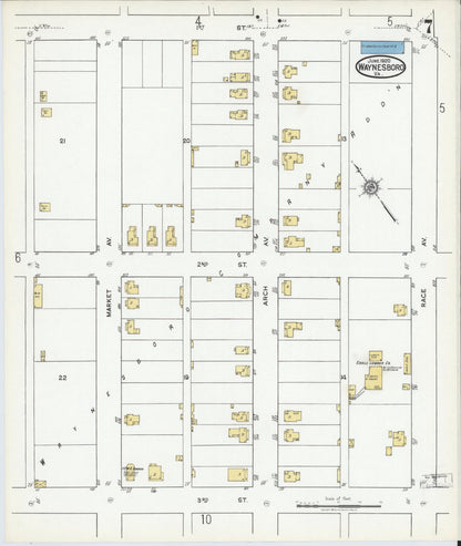 Sanborn Fire Insurance Map from Waynesboro, Independent Cities, Virginia (1920), Sheet #0007 - Complete Map Set gallery image, historic Sanborn map, vintage wall art, Virginia Virginia