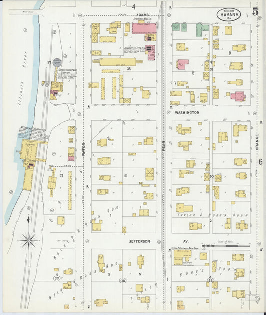 Sanborn Fire Insurance Map from Havana, Mason County, Illinois (1899), Sheet #0005 - Historic Sanborn Fire Insurance Map Print, vintage old map wall art, antique decor, genealogy gift, Illinois Illinois map