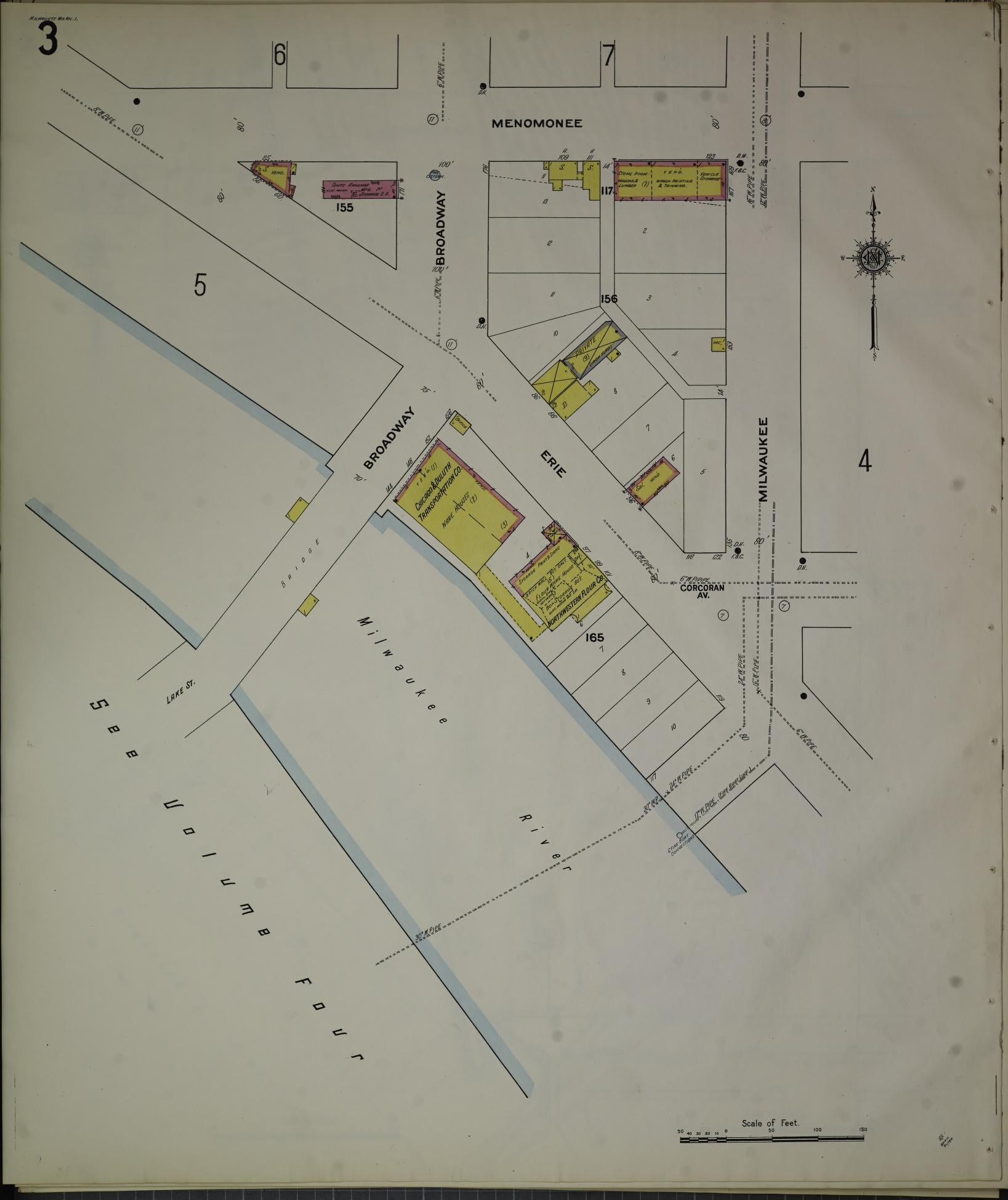 Sanborn Fire Insurance Map from Milwaukee, Milwaukee County, Wisconsin (1910), Sheet #0003 - Complete Map Set gallery image, historic Sanborn map, vintage wall art, Wisconsin Wisconsin
