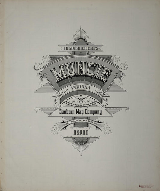 Sanborn Fire Insurance Map from Muncie, Delaware County, Indiana. (1911) – Historic Sanborn Fire Insurance Map Print