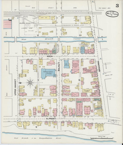 Sanborn Fire Insurance Map from Milton, Northumberland County, Pennsylvania (1890), Sheet #0003 - Complete Map Set gallery image, historic Sanborn map, vintage wall art, Pennsylvania Pennsylvania