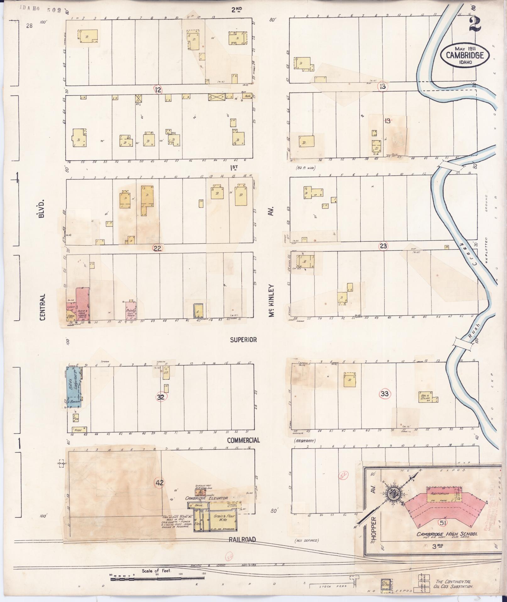 Sanborn Fire Insurance Map from Cambridge, Washington County, Idaho (1931), Sheet #0002 - Complete Map Set gallery image, historic Sanborn map, vintage wall art, Idaho Idaho