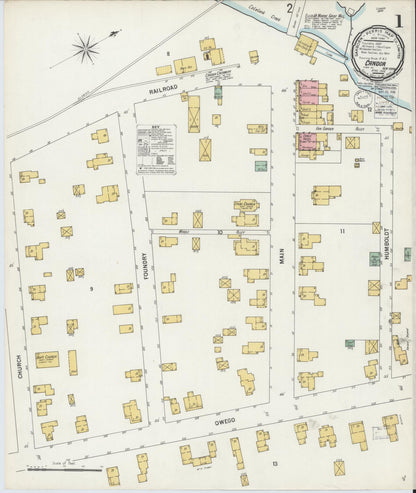 Sanborn Fire Insurance Map from Candor, Tioga County, New York (1900), Sheet #0001 - Complete Map Set gallery image, historic Sanborn map, vintage wall art, New York New York