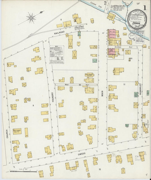 Sanborn Fire Insurance Map from Candor, Tioga County, New York (1900), Sheet #0001 - Complete Map Set gallery image, historic Sanborn map, vintage wall art, New York New York