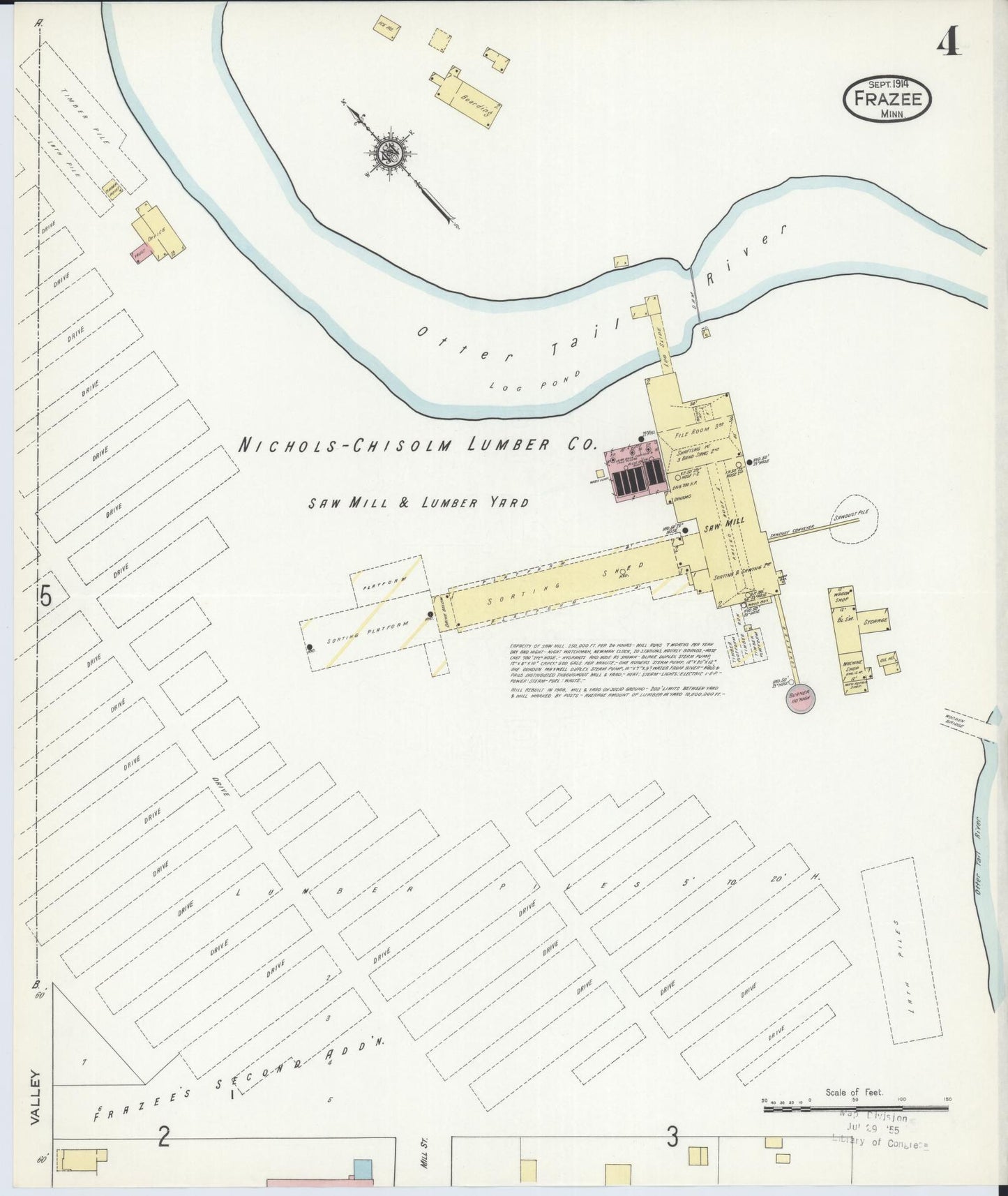 Sanborn Fire Insurance Map from Frazee, Becker County, Minnesota (1914), Sheet #0004 - Historic Sanborn Fire Insurance Map Print, vintage old map wall art, antique decor, genealogy gift, Minnesota Minnesota map