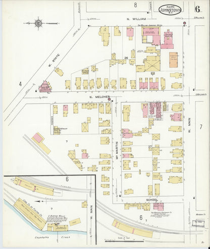Sanborn Fire Insurance Map from Johnstown, Fulton County, New York (1912), Sheet #0006 - Complete Map Set gallery image, historic Sanborn map, vintage wall art, New York New York