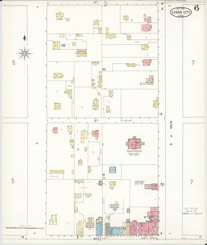 Sanborn Fire Insurance Map from Logan, Cache County, Utah (1900), Sheet #0006 - Complete Map Set gallery image, historic Sanborn map, vintage wall art, Utah Utah