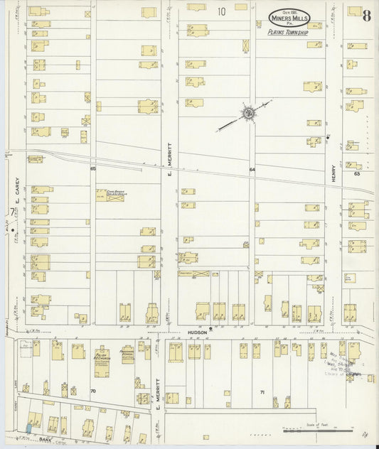 Sanborn Fire Insurance Map from Miners Mills, Luzerne County, Pennsylvania (1911), Sheet #0008 - Historic Sanborn Fire Insurance Map Print, vintage old map wall art, antique decor, genealogy gift, Pennsylvania Pennsylvania map