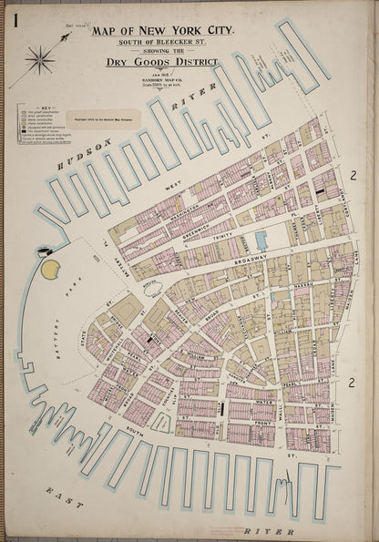 Sanborn Fire Insurance Map from New York; Special Atlases, New York, New York (1913), Sheet #0001 - Complete Map Set gallery image, historic Sanborn map, vintage wall art, New York New York