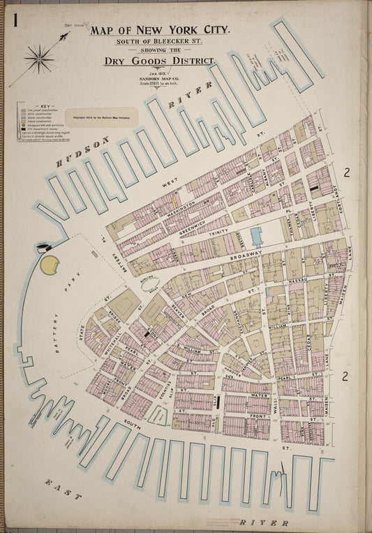Sanborn Fire Insurance Map from New York; Special Atlases, New York, New York (1913), Sheet #0001 - Complete Map Set gallery image, historic Sanborn map, vintage wall art, New York New York