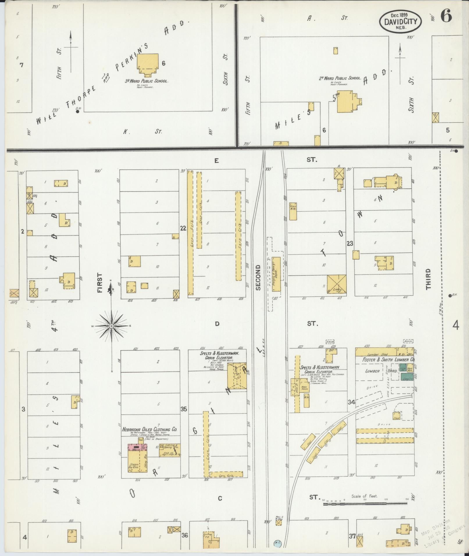 Sanborn Fire Insurance Map from David City, Butler County, Nebraska (1899), Sheet #0006 - Complete Map Set gallery image, historic Sanborn map, vintage wall art, Nebraska Nebraska