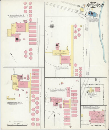 Sanborn Fire Insurance Map from Coffeyville, Montgomery County, Kansas (1913), Sheet #0027 - Complete Map Set gallery image, historic Sanborn map, vintage wall art, Kansas Kansas