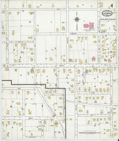 Sanborn Fire Insurance Map from Leesburg, Lake County, Florida (1918), Sheet #0004 - Historic Sanborn Fire Insurance Map Print, vintage old map wall art, antique decor, genealogy gift, Florida Florida map