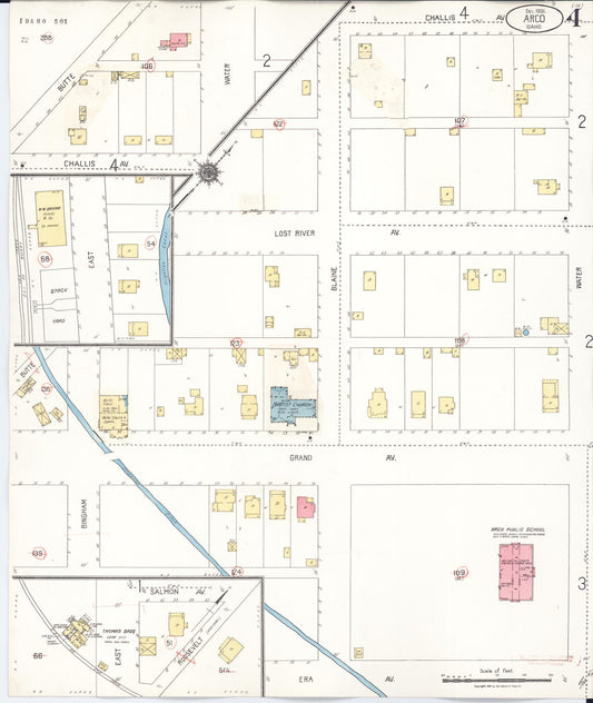 Sanborn Fire Insurance Map from Arco, Butte County, Idaho (1931), Sheet #0004 - Historic Sanborn Fire Insurance Map Print, vintage old map wall art, antique decor, genealogy gift, Idaho Idaho map