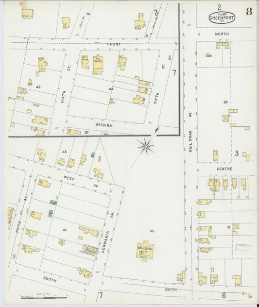 Sanborn Fire Insurance Map from Greenport, Suffolk County, New York (1897), Sheet #0008 - Historic Sanborn Fire Insurance Map Print, vintage old map wall art, antique decor, genealogy gift, New York New York map