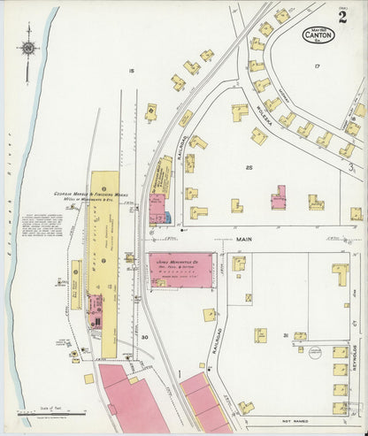 Sanborn Fire Insurance Map from Canton, Cherokee County, Georgia (1921), Sheet #0002 - Complete Map Set gallery image, historic Sanborn map, vintage wall art, Georgia Georgia