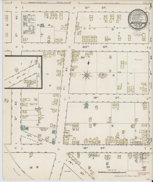 Sanborn Fire Insurance Map from Whitestone, Queens County, New York (1886), Sheet #0001 - Historic Sanborn Fire Insurance Map Print, vintage old map wall art, antique decor, genealogy gift, New York New York map
