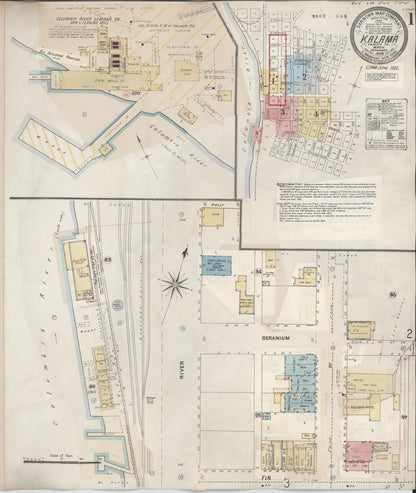 Sanborn Fire Insurance Map from Kalama, Cowlitz County, Washington (1930), Sheet #0001 - Complete Map Set gallery image, historic Sanborn map, vintage wall art, Washington Washington
