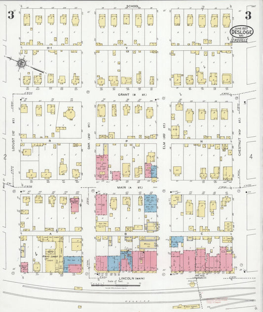Sanborn Fire Insurance Map from Desloge, Saint Francois County, Missouri (1927), Sheet #0003 - Historic Sanborn Fire Insurance Map Print, vintage old map wall art, antique decor, genealogy gift, Missouri Missouri map