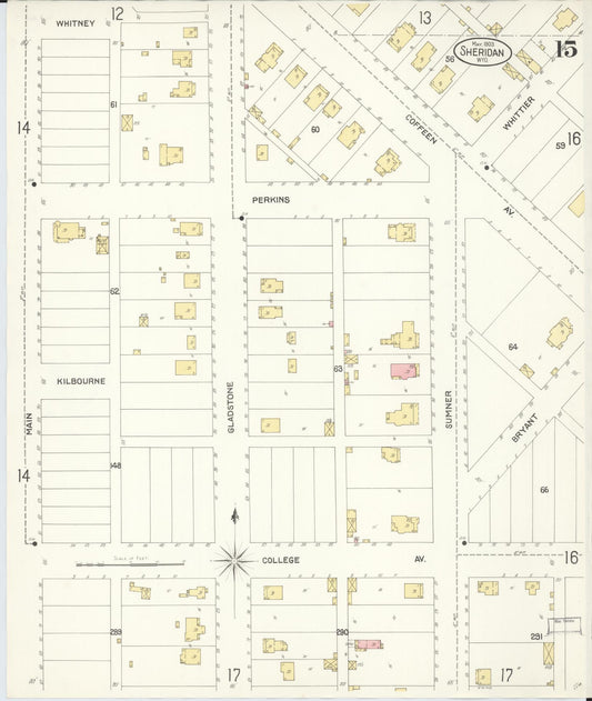 Sanborn Fire Insurance Map from Sheridan, Sheridan County, Wyoming (1903), Sheet #0015 - Historic Sanborn Fire Insurance Map Print, vintage old map wall art, antique decor, genealogy gift, Wyoming Wyoming map