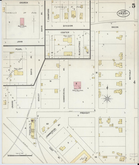Sanborn Fire Insurance Map from Amboy, Lee County, Illinois (1897), Sheet #0005 - Historic Sanborn Fire Insurance Map Print, vintage old map wall art, antique decor, genealogy gift, Illinois Illinois map