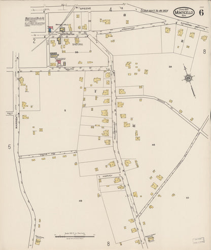 Sanborn Fire Insurance Map from Monticello, Jasper County, Georgia (1921), Sheet #0006 - Complete Map Set gallery image, historic Sanborn map, vintage wall art, Georgia Georgia
