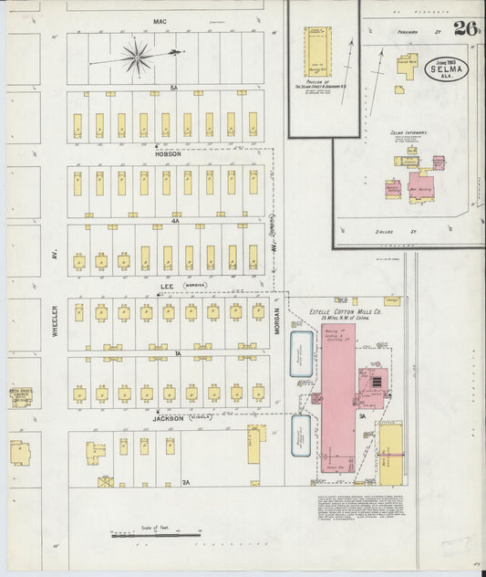 Sanborn Fire Insurance Map from Selma, Dallas County, Alabama (1903), Sheet #0026 - Historic Sanborn Fire Insurance Map Print, vintage old map wall art, antique decor, genealogy gift, Alabama Alabama map