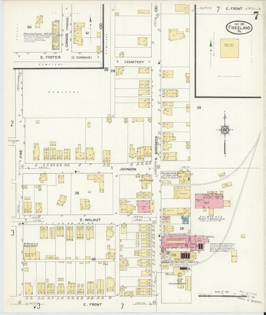 Sanborn Fire Insurance Map from Freeland, Luzerne County, Pennsylvania (1912), Sheet #0007 - Historic Sanborn Fire Insurance Map Print, vintage old map wall art, antique decor, genealogy gift, Pennsylvania Pennsylvania map