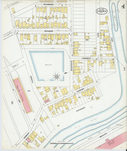 Sanborn Fire Insurance Map from Cohoes, Albany County, New York (1902), Sheet #0004 - Historic Sanborn Fire Insurance Map Print, vintage old map wall art, antique decor, genealogy gift, New York New York map