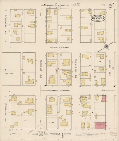 Sanborn Fire Insurance Map from Apalachicola, Franklin County, Florida (1922), Sheet #0002 - Historic Sanborn Fire Insurance Map Print, vintage old map wall art, antique decor, genealogy gift, Florida Florida map