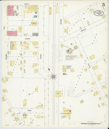 Sanborn Fire Insurance Map from Piggott, Clay County, Arkansas (1908), Sheet #0003 - Complete Map Set gallery image, historic Sanborn map, vintage wall art, Arkansas Arkansas