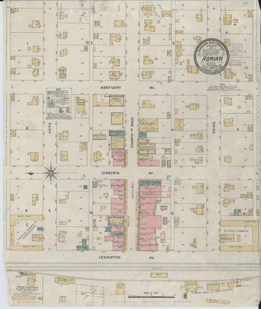 Sanborn Fire Insurance Map from Adrian, Bates County, Missouri (1906), Sheet #0001 - Historic Sanborn Fire Insurance Map Print, vintage old map wall art, antique decor, genealogy gift, Missouri Missouri map