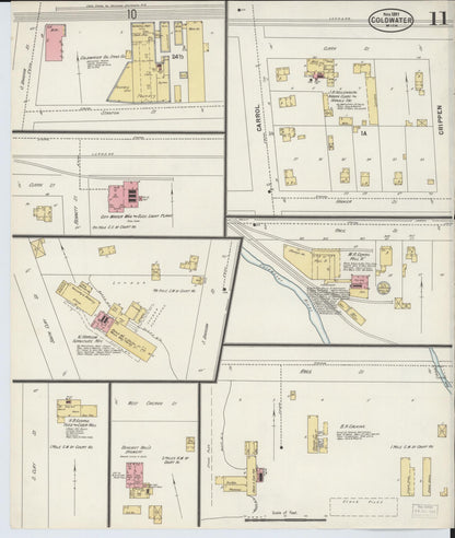 Sanborn Fire Insurance Map from Coldwater, Branch County, Michigan (1897), Sheet #0011 - Complete Map Set gallery image, historic Sanborn map, vintage wall art, Michigan Michigan