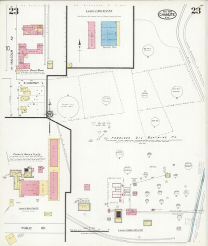 Sanborn Fire Insurance Map from Chanute, Neosho County, Kansas (1924), Sheet #0023 - Complete Map Set gallery image, historic Sanborn map, vintage wall art, Kansas Kansas