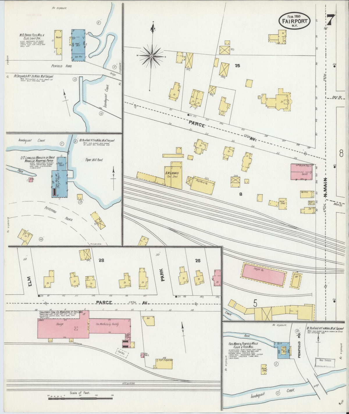 Sanborn Fire Insurance Map from Fairport, Monroe County, New York (1905), Sheet #0007 - Complete Map Set gallery image, historic Sanborn map, vintage wall art, New York New York