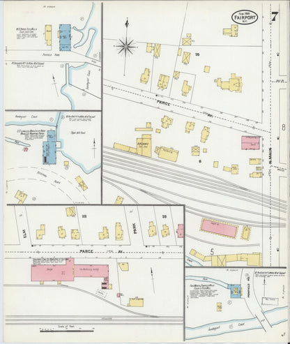 Sanborn Fire Insurance Map from Fairport, Monroe County, New York (1905), Sheet #0007 - Complete Map Set gallery image, historic Sanborn map, vintage wall art, New York New York