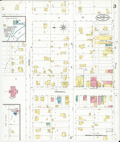 Sanborn Fire Insurance Map from Washington, Washington County, Kansas (1905), Sheet #0003 - Complete Map Set gallery image, historic Sanborn map, vintage wall art, Sanborn Fire Insurance Map from Washington Washington