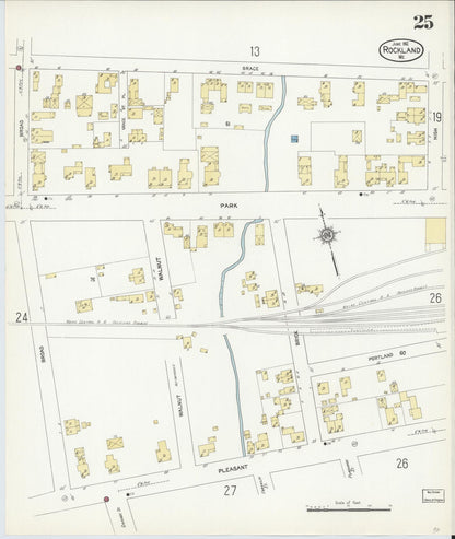 Sanborn Fire Insurance Map from Rockland, Knox County, Maine (1912), Sheet #0025 - Complete Map Set gallery image, historic Sanborn map, vintage wall art, Maine Maine