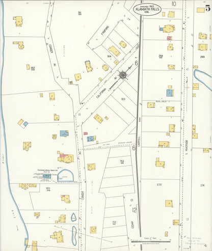 Sanborn Fire Insurance Map from Klamath Falls, Klamath County, Oregon (1921), Sheet #0005 - Complete Map Set gallery image, historic Sanborn map, vintage wall art, Oregon Oregon