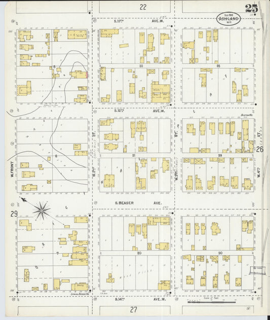 Sanborn Fire Insurance Map from Ashland, Ashland County, Wisconsin (1901), Sheet #0025 - Historic Sanborn Fire Insurance Map Print, vintage old map wall art, antique decor, genealogy gift, Wisconsin Wisconsin map