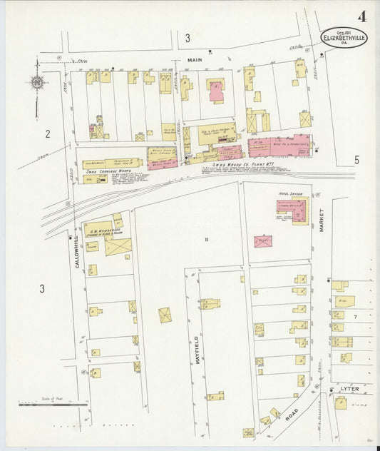 Sanborn Fire Insurance Map from Elizabethville, Dauphin County, Pennsylvania (1911), Sheet #0004 - Historic Sanborn Fire Insurance Map Print, vintage old map wall art, antique decor, genealogy gift, Pennsylvania Pennsylvania map