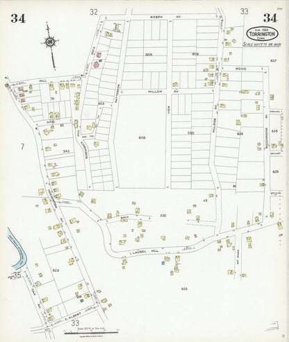 Sanborn Fire Insurance Map from Torrington, Litchfield County, Connecticut (1924), Sheet #0034 - Complete Map Set gallery image, historic Sanborn map, vintage wall art, Connecticut Connecticut