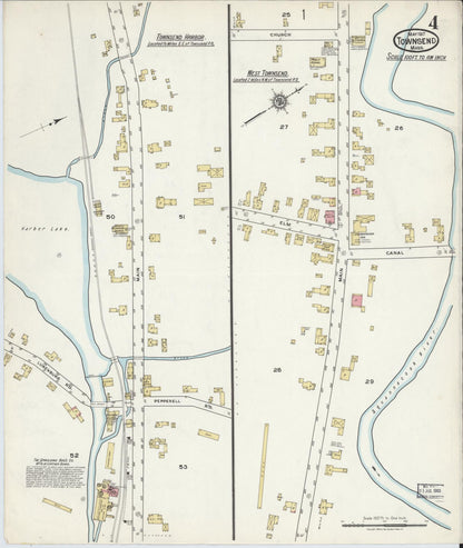 Sanborn Fire Insurance Map from Townsend, Middlesex County, Massachusetts (1917), Sheet #0004 - Historic Sanborn Fire Insurance Map Print, vintage old map wall art, antique decor, genealogy gift, Massachusetts Massachusetts map