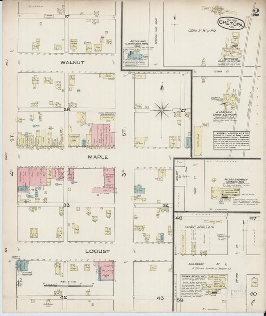 Sanborn Fire Insurance Map from Chetopa, Labette County, Kansas (1885), Sheet #0002 - Historic Sanborn Fire Insurance Map Print, vintage old map wall art, antique decor, genealogy gift, Kansas Kansas map
