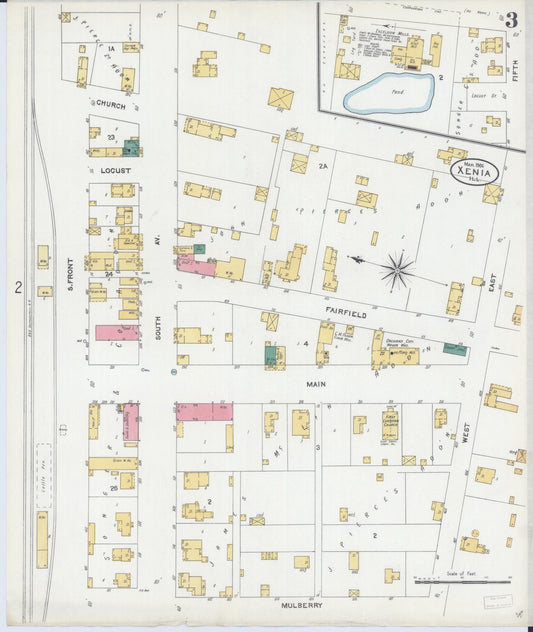 Sanborn Fire Insurance Map from Xenia, Clay County, Illinois (1906), Sheet #0003 - Historic Sanborn Fire Insurance Map Print, vintage old map wall art, antique decor, genealogy gift, Illinois Illinois map
