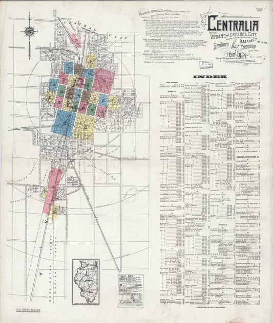 Sanborn Fire Insurance Map from Centralia, Marion, Clinton, Jefferson, and Washington Counties, Illinois. (1924) – Map View