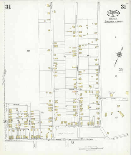 Sanborn Fire Insurance Map from Kingston, Luzerne County, Pennsylvania (1925), Sheet #0031 - Complete Map Set gallery image, historic Sanborn map, vintage wall art, Pennsylvania Pennsylvania