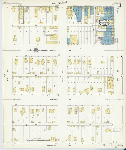 Sanborn Fire Insurance Map from Newkirk, Kay County, Oklahoma (1913), Sheet #0004 - Complete Map Set gallery image, historic Sanborn map, vintage wall art, Oklahoma Oklahoma