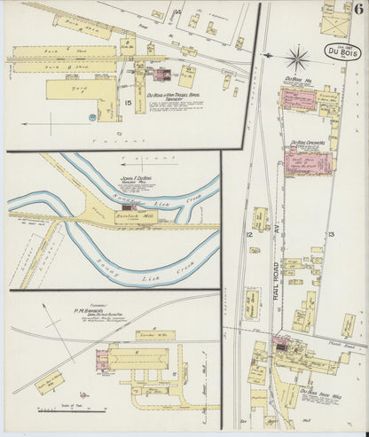Sanborn Fire Insurance Map from Du Bois, Clearfield County, Pennsylvania (1887), Sheet #0006 - Complete Map Set gallery image, historic Sanborn map, vintage wall art, Pennsylvania Pennsylvania